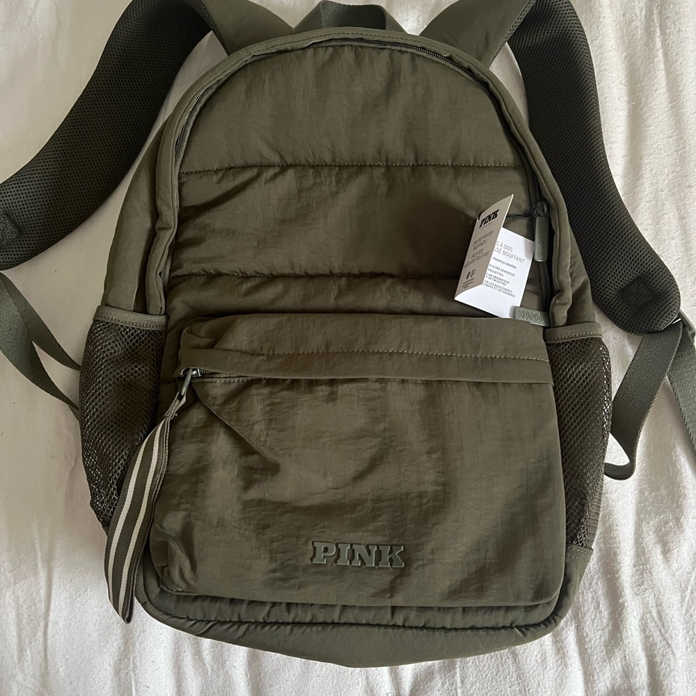 PINK Victoria's Secret Green Backpack Minimalist Design